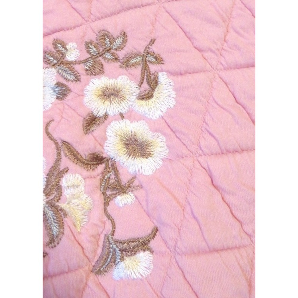 POL Large Quilted Granny Floral Embroidered Open Front Cardigan Boho Pockets - Picture 11 of 14